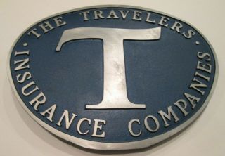 Travelers: Vintage Fire Insurance Company Issued Plaque - Mark/ Sign/ Marker