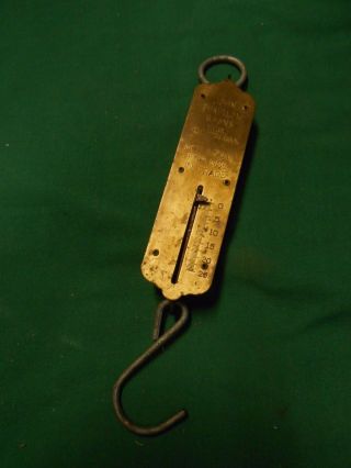 Vintage John Chatillon & Sons Ny Usa Brass And Metal Fish Scale Weight 25 Lbs