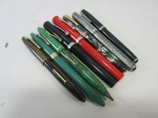 8 Vintage Fountain Pens - Sheaffer,  Esterbrook & Wasp Wi 198