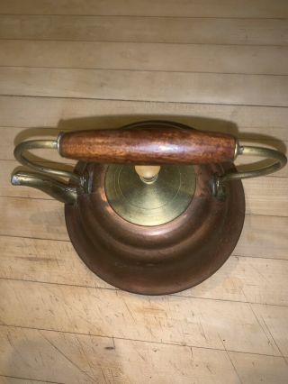 Antique Vintage Copper Brass Tea Pot Kettle,  Stamped 