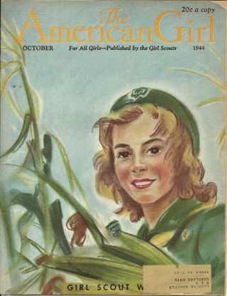 Vintage Girl Scout - 1944 American Girl - October - World War Ii