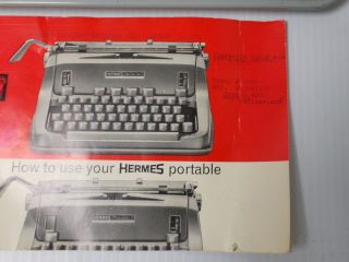 Vintage HERMES 3000 Typewriter Made in Switzerland Seafoam Green Case 3