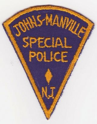 Nj Police Patch - Johns Manville Special Police Nj - Defunct - Cut Edge