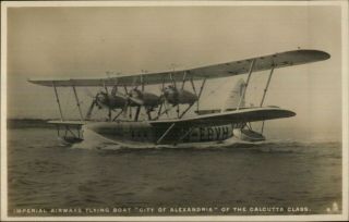 Imperial Airways Flying Boat City Of Alexandria Calcutta Class Tuck Rppc