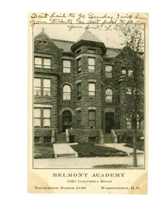 Rare Belmont Academy Row House Columbia Rd.  Washington,  Dc Udb Pm 1906