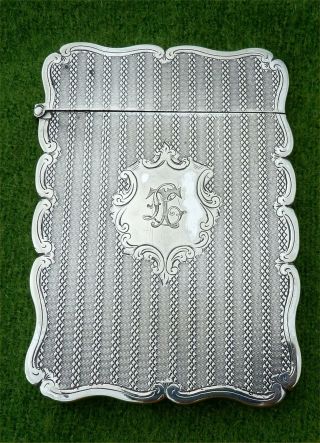Good Sized Antique Art Nouveau Decorated Silver Plated Card Case C1910