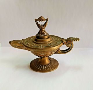 Antique Or Vintage Portuguese Bronze Oil Lamp - From The 50 