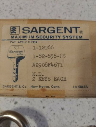 Sargent MAXIUM SECURITY SYSTEM padlock High Security 4