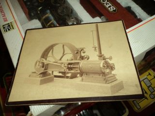 Antique Vintage Cdv Cabinet Card Photo Woodbury Steam Engine Advertising