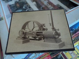 Antique Vintage CDV Cabinet Card Photo Woodbury Steam Engine Advertising 4