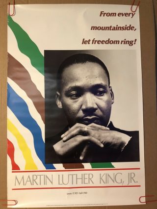 Dr.  Martin Luther King Jr.  Poster Vintage Photograph Memorial Pin - Up 1960’s