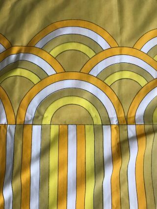 Vintage Burlington Vera " Rainbow Stripe " Orange Twin Flat Sheet 72 X 104