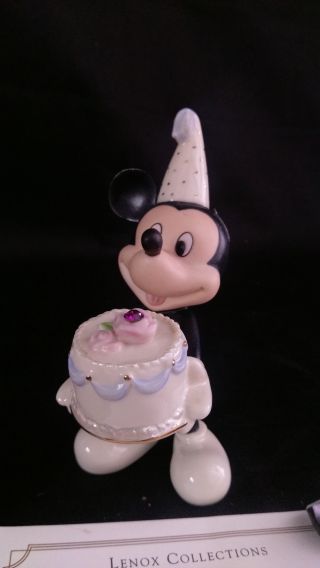 Lenox Disney Happy Birthday Mickey Mouse Figurines: Mickey W Birthday Cake & Ame