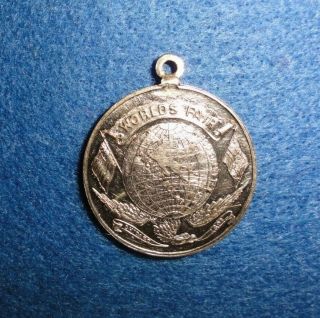 1893 Worlds Columbian Exposition Small Gold Medal - - Globe,  Eagle,  Flags.