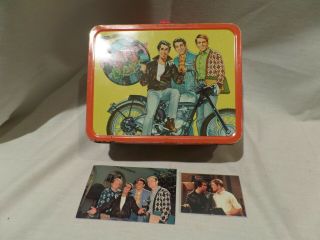 Rare Vintage 1976 " Happy Days " Metal Lunch Box By Thermos Plus Autographed Photo
