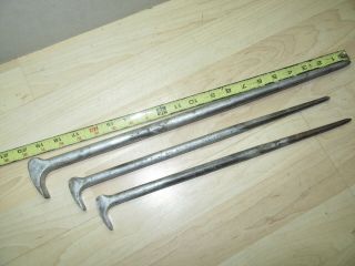 Vintage Snap - On Tools Lady Foot Rolling Head Pry Bar Set,  2050,  1650 3 Total