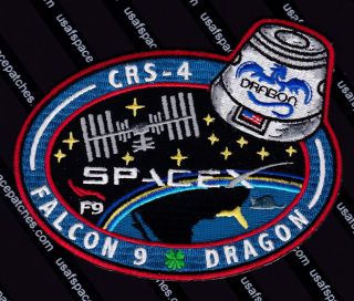 Crs - 4 Authentic Spacex Falcon 9 Dragon Iss Commercial Nasa Supply Flight Patch