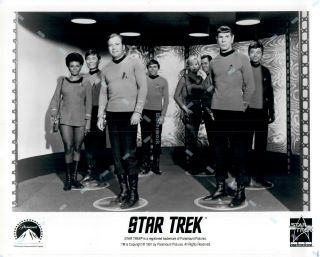 Rare Press Publicity Promo Photo " Star Trek " Tv Series  " Entire Crew  " 8x10