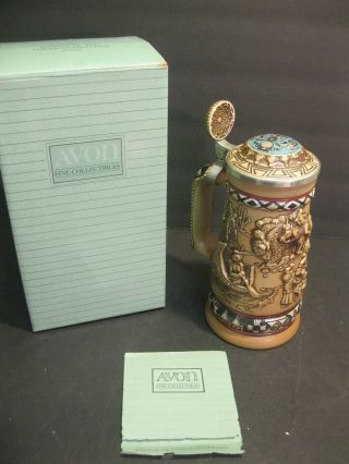 Vintage Avon Mug / Stein W/ Indians Of Frontier W/ Box Awesome