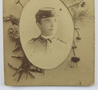 Antique Photograph of Soldier in Uniform Portrait and Advertising W H Stauffer 3