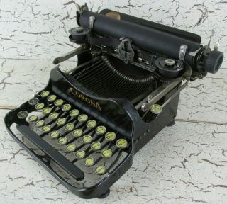 Corona Antique Typewriter No 3 Standard Folding Portable Case 1919 Black Usa