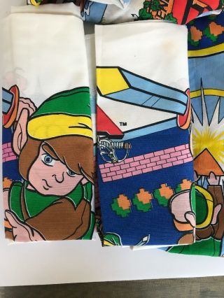 RARE Vintage 1988 Nintendo Mario Bros The Legend Of Zelda Twin Bed Sheets 4