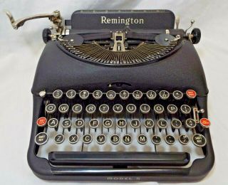 Old Antique Remington Model 5 Typewriter Portable W/ Case - -