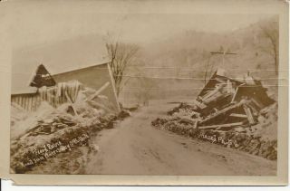 Flood Ruins,  Road From Waterbury To Bolton,  Real Photo By Huard