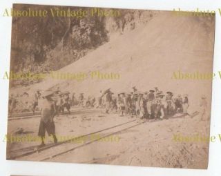 Old Photo Chinese Phosphate Miners Christmas Island Indian Ocean Vintage C.  1900
