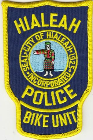 Hialeah Police Bike Unit Shoulder Patch Florida Fl