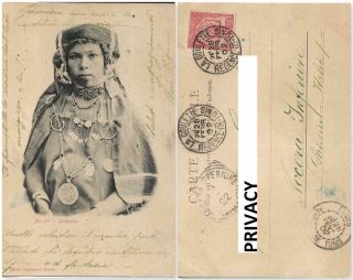 Postcard Africa Tunisia La Goulette Regence De Tunis Bedouine To Italy 1902