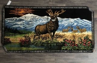 Vintage Tapestry Stag Elk 39 " X 20 " Deer