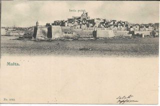 Antique Postcard Malta Isola Point Posted Valletta 1902 To Napoli Italy