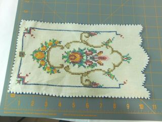 Vintage Set of 5 Hand Embroidered Dresser Scarf Table Runner Vanity Doily Floral 5