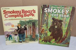 Smokey Bear Camping Book 1976 & True Story Of Smokey The Bear