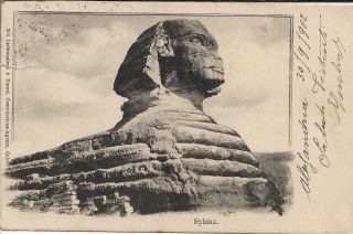 Antique Postcard Egypt Sphinx Posted 1902 To Napoli Italy