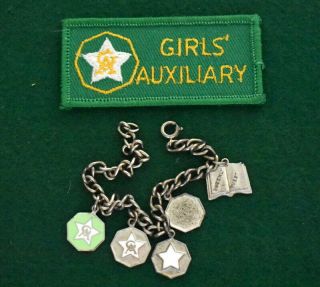 Girls Auxiliary Patch & Bracelet With Sterling Charms - Baptist - Not Scout