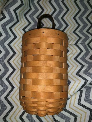 Longaberger Small Gatehouse 7.  5 " Hanging Basket W/ Leather Handle