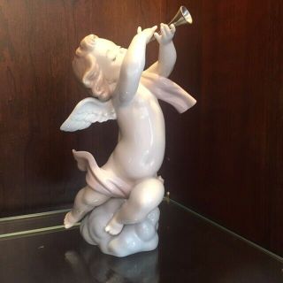 Delicate Cherub Collectible; Lladro Porcelain Figurine Angel Collection; 7 " Appr