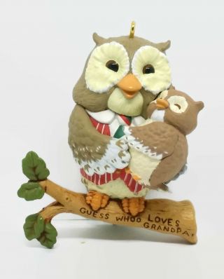 Hallmark Keepsake Ornament Guess Whoo Loves Grandpa Owl Bird Christmas Holiday