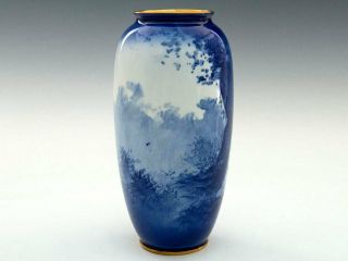 Rare & Desirable Royal Doulton Blue Children Vase Art Nouveau Babes in the Woods 4