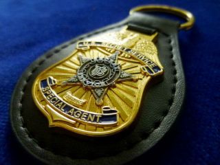 US Secret Service Leather Key Ring USSS 1 2