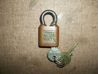 Collectible Vintage Yale Brand Brass Key Lock - Small Lock - With Key