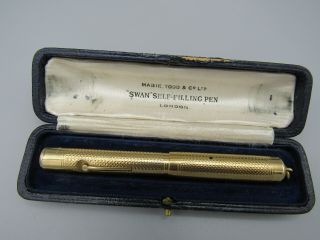1930`s Mabie Todd Swan Ring Top Gold Filled Fountain Pen.