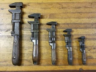 Antique Tools Adjustable Monkey Pipe Wrench • Coes Vintage Machinist Plumbing Us