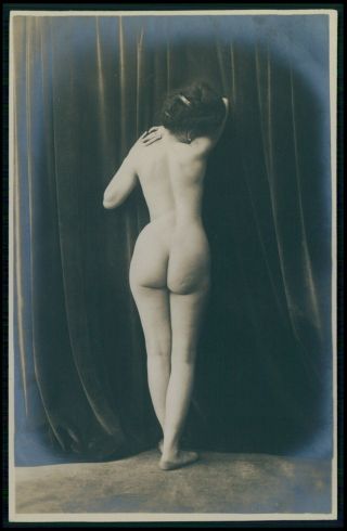 French Nude Woman Big Butt Pose Early 1900s Photo Postcard