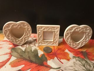 Set Of 3 Lenox Mini Photo Picture Frames Ivory Porcelain