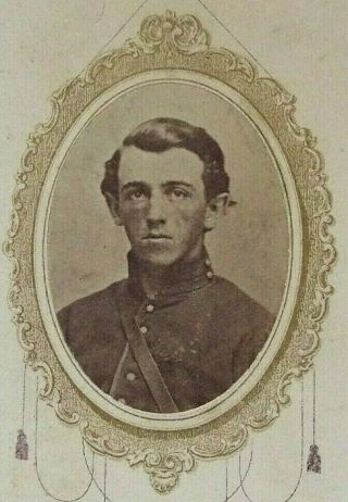 Old Antique 1860s American Civil War Soldier Cdv Photo Military Image In Uniform