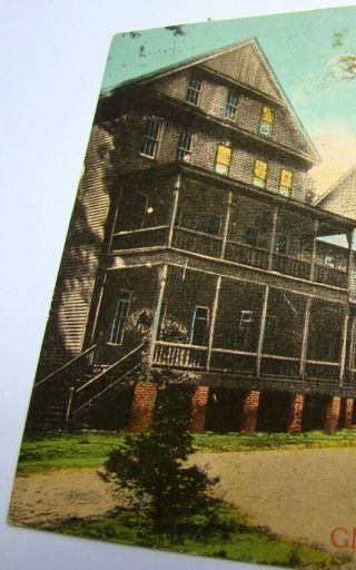 1916 Chrome Spartanburg SC Glenn Springs Hotel Postcard Ghost Town DPO Postmark 3