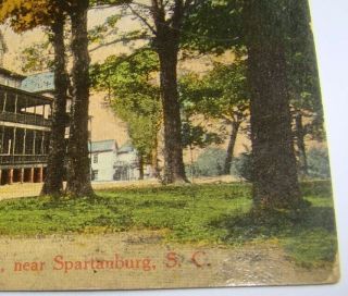1916 Chrome Spartanburg SC Glenn Springs Hotel Postcard Ghost Town DPO Postmark 4